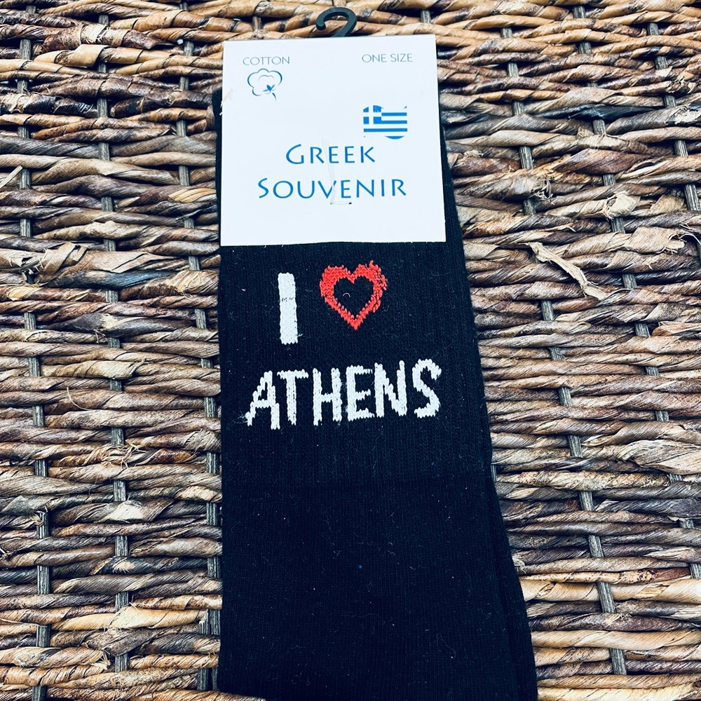 Athens Greece Black Socks
